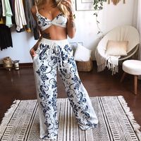 Daily Street Women's Sexy Printing 4-way Stretch Fabric Polyester Printing Backless Pants Sets Pants Sets main image 4