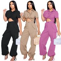 Daily Street Women's Casual Classic Style Solid Color Polyester Pants Sets Pants Sets main image 1