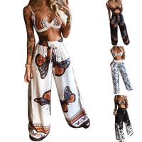Daily Street Women's Sexy Printing 4-way Stretch Fabric Polyester Printing Backless Pants Sets Pants Sets main image 1