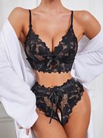 Frau Dame Sexy Einfarbig Sexy Dessous-sets Zuhause Flitterwochen Hohe Taille Sexy Dessous main image 1