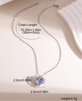 Sweet Heart Shape Copper Plating Inlay Artificial Crystal Pendant Necklace main image 2