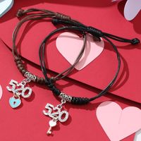 Estilo Simple Forma De Corazón Búho Cerrar Con Llave Aleación Soga Tejido De Punto Embutido Diamantes De Imitación Mujeres Pulsera sku image 63