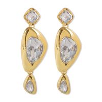Exaggerated Simple Style Geometric Alloy Inlay Zircon Women's Earrings Necklace sku image 2