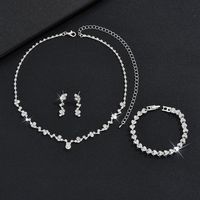 Fashion Water Droplets Alloy Inlay Rhinestones Women's Bracelets Earrings Necklace sku image 28