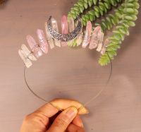 Retro Geometric Moon Crystal Hair Band 1 Piece sku image 1