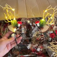 Cute Christmas Luminous Flower Antler Feather Hairband Wholesale sku image 17