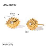 304 Stainless Steel IG Style Beaded Plating Inlay Devil's Eye Natural Stone Rhinestones Earrings Necklace sku image 1