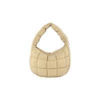 Women's Cotton Solid Color Basic Pillow Shape Zipper Shoulder Bag Handbag Underarm Bag sku image 1