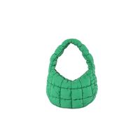 Women's Cotton Solid Color Basic Pillow Shape Zipper Shoulder Bag Handbag Underarm Bag sku image 4