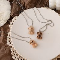 Ig Style Cute Bear Alloy Plating White Gold Plated Women's Pendant Necklace main image 1