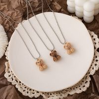 Ig Style Cute Bear Alloy Plating White Gold Plated Women's Pendant Necklace main image 3