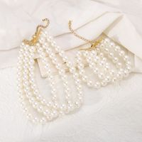Elegant Modern Style Simple Style Round Imitation Pearl Beaded Women's Bracelets Necklace main image 6