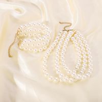 Elegant Modern Style Simple Style Round Imitation Pearl Beaded Women's Bracelets Necklace main image 5