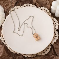 Estilo Ig Lindo Oso Aleación Enchapado Blanco Oro Plateado Mujeres Collar Colgante sku image 2