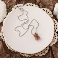 Ig Style Cute Bear Alloy Plating White Gold Plated Women's Pendant Necklace main image 9