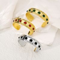 Classical Vintage Style Simple Style Round Alloy Inlay Resin Women's Wristband Bangle main image 4
