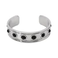 Classical Vintage Style Simple Style Round Alloy Inlay Resin Women's Wristband Bangle sku image 2