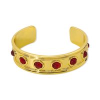 Classical Vintage Style Simple Style Round Alloy Inlay Resin Women's Wristband Bangle sku image 3
