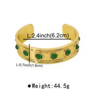 Classical Vintage Style Simple Style Round Alloy Inlay Resin Women's Wristband Bangle main image 2