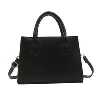 Women's Pu Leather Solid Color Basic Vintage Style Square Zipper Shoulder Bag Handbag Crossbody Bag sku image 3