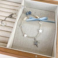 Sweet Shiny Star Beaded Freshwater Pearl Shell Beaded Women's Pendant Necklace main image 6