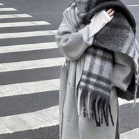 Frau Einfacher Stil Gitter Polyester Winter Schals sku image 1