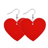 1 Pair Casual Elegant Modern Style Heart Shape Pu Leather Drop Earrings sku image 3