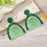 1 Pair Ig Style Casual Shamrock Lips Frog Plating Arylic Silver Plated Drop Earrings main image 7