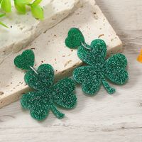 1 Pair Ig Style Casual Shamrock Lips Frog Plating Arylic Silver Plated Drop Earrings main image 8