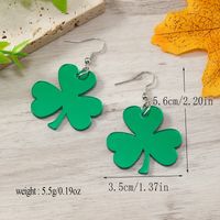 1 Pair Ig Style Casual Shamrock Lips Frog Plating Arylic Silver Plated Drop Earrings main image 3
