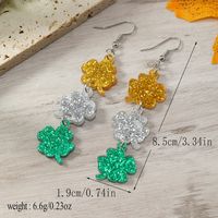 1 Pair Ig Style Casual Shamrock Lips Frog Plating Arylic Silver Plated Drop Earrings sku image 9