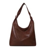 Women's Pu Leather Solid Color Vintage Style Square Magnetic Buckle Shoulder Bag sku image 2
