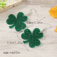 1 Pair Ig Style Casual Shamrock Lips Frog Plating Arylic Silver Plated Drop Earrings sku image 2