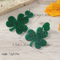 1 Pair Ig Style Casual Shamrock Lips Frog Plating Arylic Silver Plated Drop Earrings sku image 3