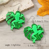 1 Pair Ig Style Casual Shamrock Lips Frog Plating Arylic Silver Plated Drop Earrings sku image 4