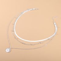 Vintage Style Round Alloy Layered Artificial Pearls Necklace sku image 2