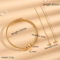 Simple Style Round Stainless Steel Polishing Plating 18k Gold Plated Jewelry Set main image 2