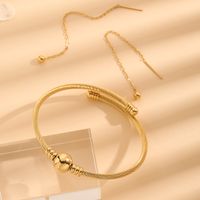 Simple Style Round Stainless Steel Polishing Plating 18k Gold Plated Jewelry Set sku image 1