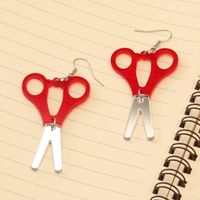 1 Pair Funny Scissors Stainless Steel Arylic Drop Earrings main image 7