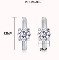 Shiny Geometric Sterling Silver Gra Plating Inlay Moissanite 18k Gold Plated Earrings main image 2