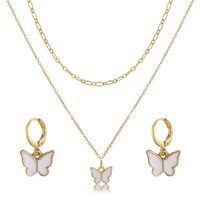 Ig Style Sweet Butterfly Alloy Enamel Plating Gold Plated Women's Jewelry Set main image 6
