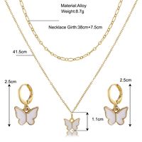 Ig Style Sweet Butterfly Alloy Enamel Plating Gold Plated Women's Jewelry Set main image 2
