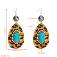 1 Pair Elegant Luxurious Water Droplets Leopard Plating Inlay Alloy Turquoise Gold Plated Drop Earrings main image 2