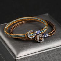 Simple Style Geometric Sterling Silver Rope Knitting Men's Bracelets main image 1