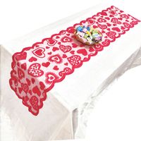 La Saint-valentin Élégant Forme De Cœur Polyester Nappe De Table main image 3