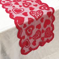 La Saint-valentin Élégant Forme De Cœur Polyester Nappe De Table main image 2