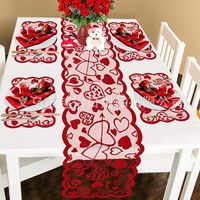 Valentine's Day Elegant Heart Shape Polyester Tablecloth main image 5