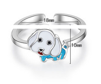 Cute Dog Copper Epoxy Adjustable Ring main image 2