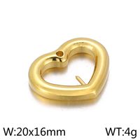 1 Piece Stainless Steel 18K Gold Plated Heart Shape Solid Color sku image 1