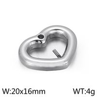 1 Piece Stainless Steel 18K Gold Plated Heart Shape Solid Color sku image 2